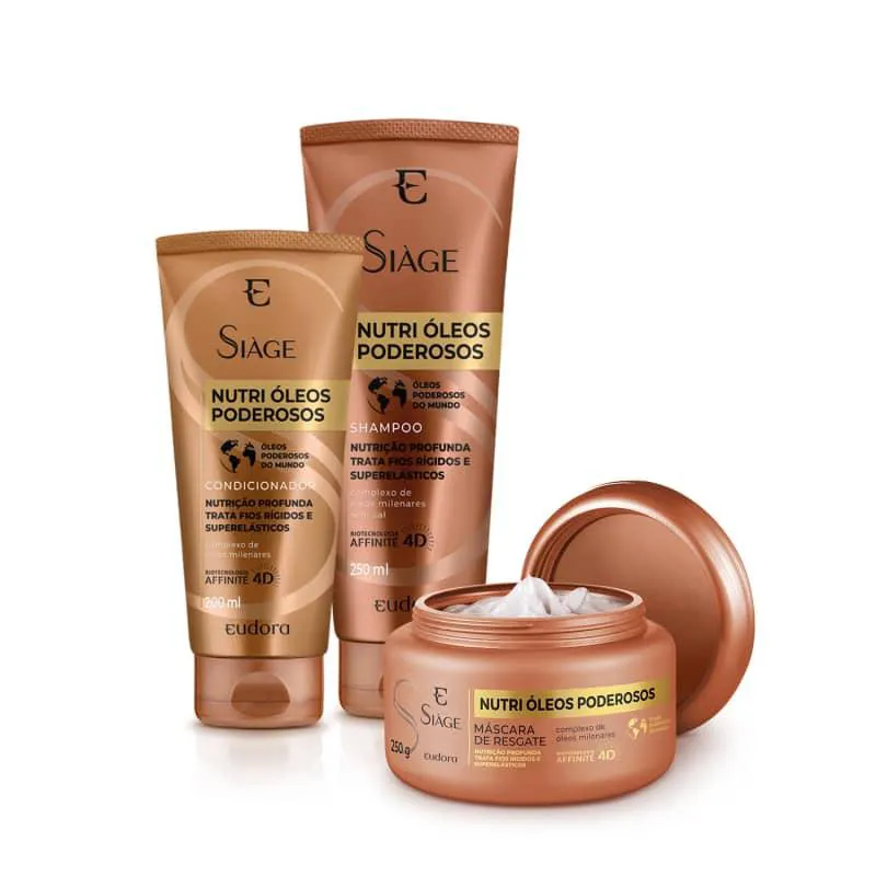 KIT SIAGE NUTRI OLEOS SHAMPOO+CONDICIONADOR+MÁSCARA