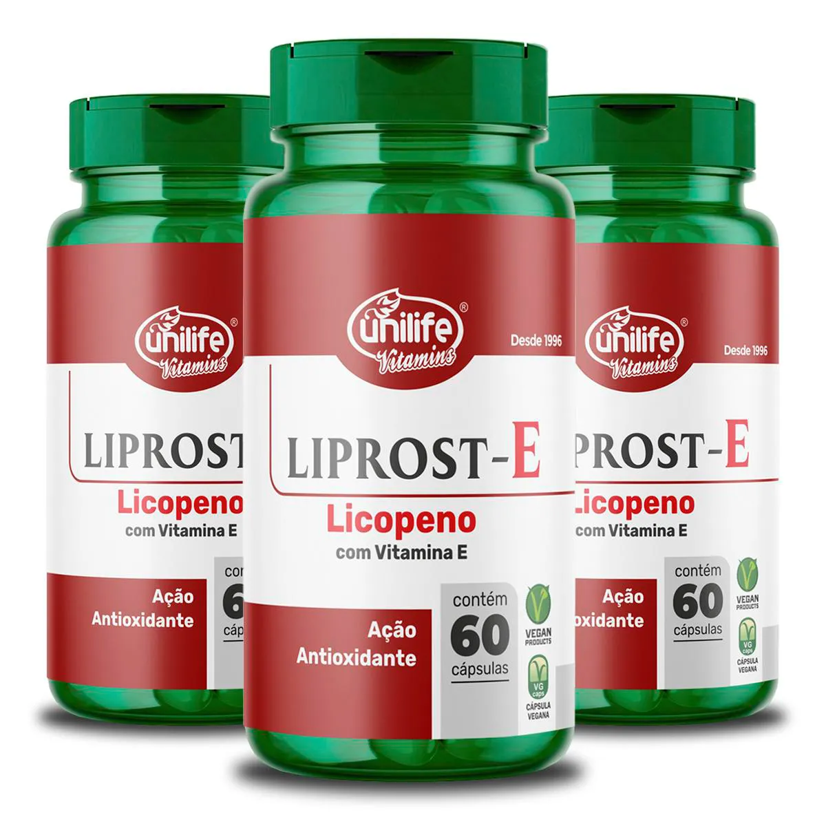 Kit 3 Liprost E Licopeno com Vitamina E Unilife 60 Cápsulas
