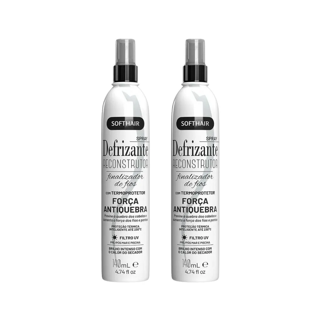 DEFRIZANTE SOFT HAIR 140ML SPRAY RECONSTRUTOR - KIT C/ 2UN