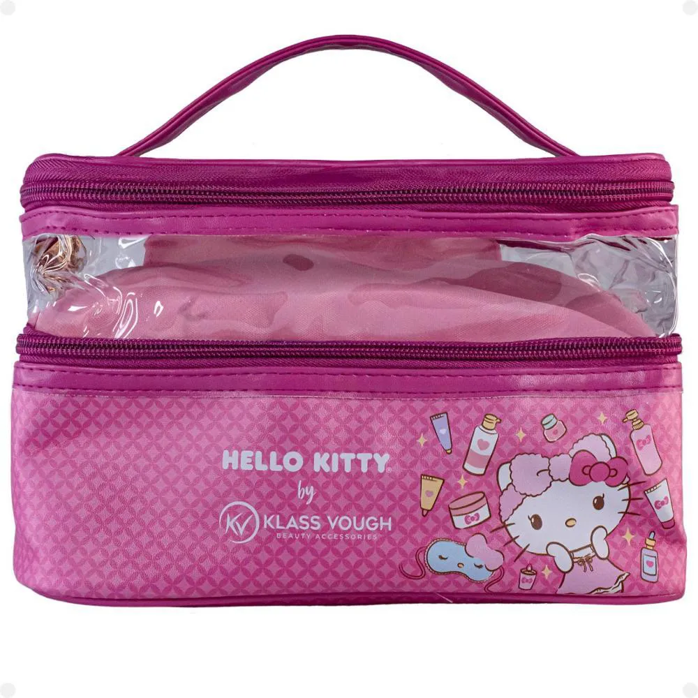 NECESSAIRE ORGANIZADORA TRANSPARENTE HELLO KITTY BY KLASS VOUGH ROSA KCHK-01P