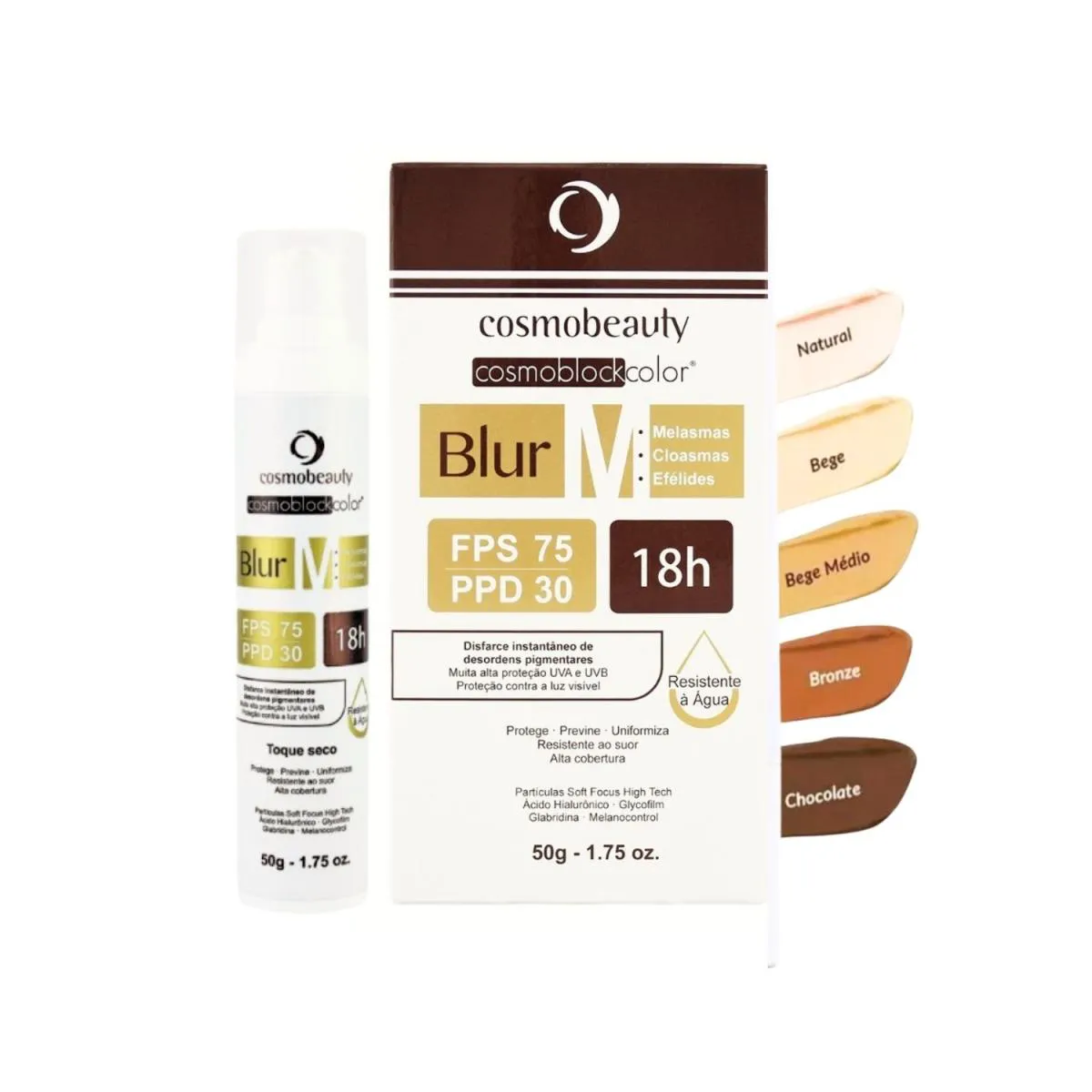 COSMOBEAUTY FILTRO SOLAR BLUR M FPS 75 PELES MANCHADAS 50G Begemédio