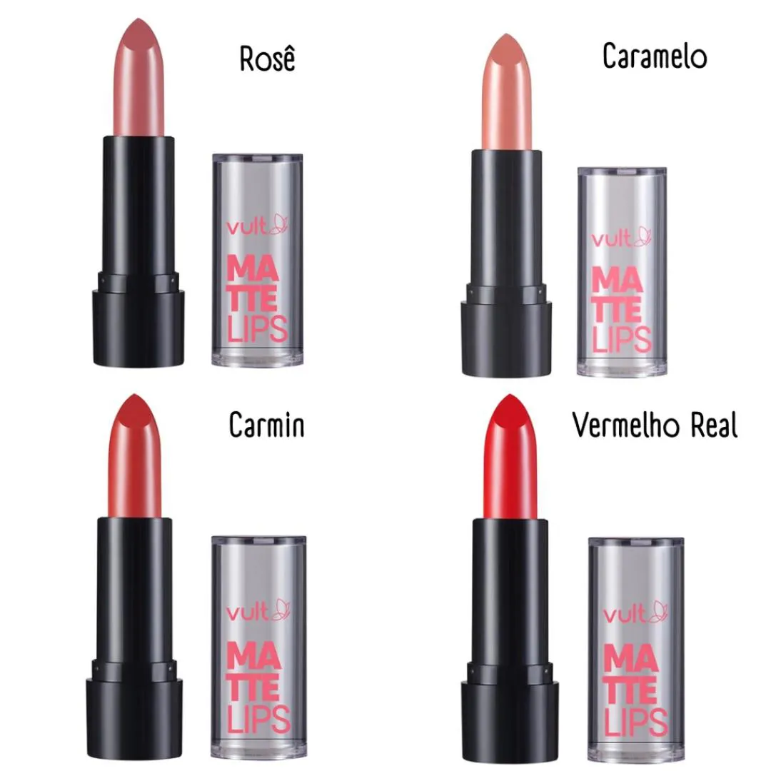 BATOM MATTE LIPS ESCOLHA SUA COR - VULT Carmin