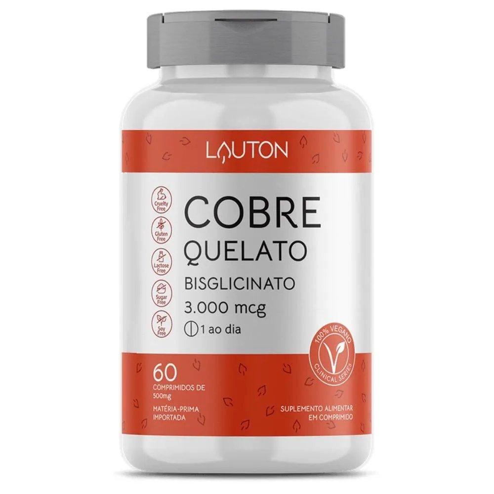 COBRE QUELATO BISGLICINATO 3000MCG 60 COMPRIMIDOS - LAUTON