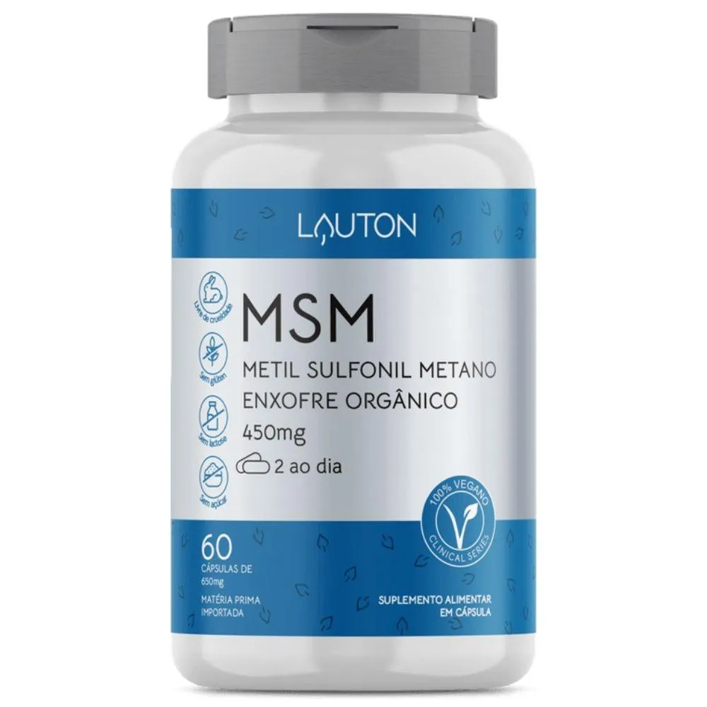 MSM (ENXOFRE ORGâNICO)  METIL SULFONIL METANO 60 CáPSULAS - LAUTON