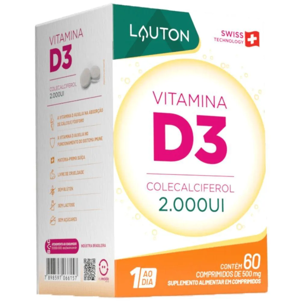 VITAMINA D3 2000UI 60 COMPRIMIDOS - LAUTON
