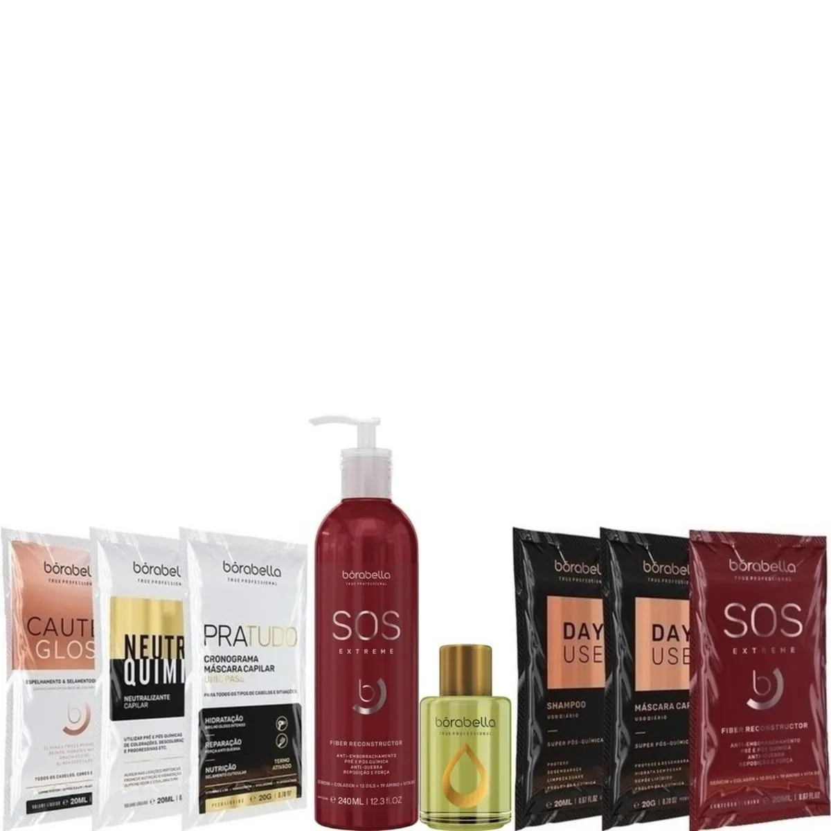 BORABELLA SOS EXTREME RECONSTRUTOR 240ML + ARGAN 7ML + SACHêS