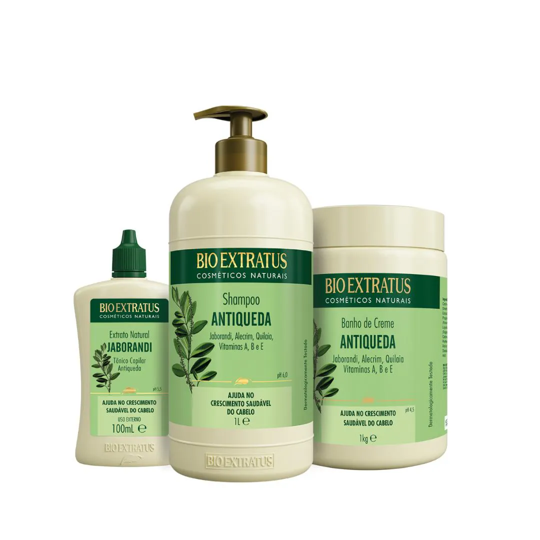 KIT BIOEXTRATUS JABORANDI SHAMPOO + BANHO DE CREME + TONICO