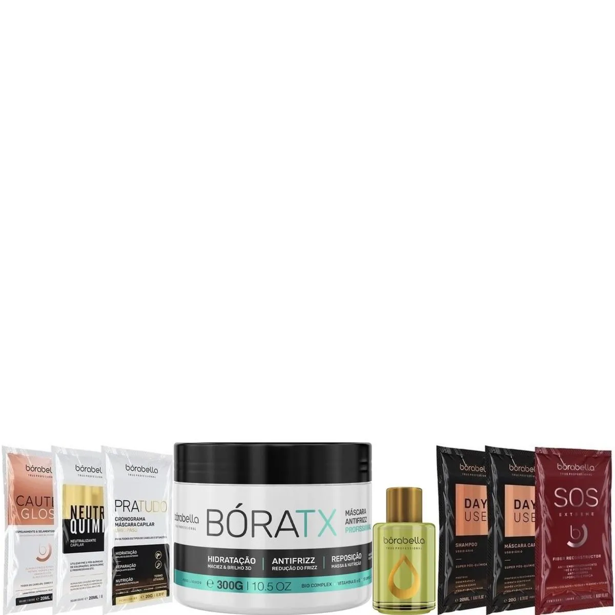 BORABELLA BóRATX REALINHAMENTO 300G + ARGAN 7ML + SACHêS