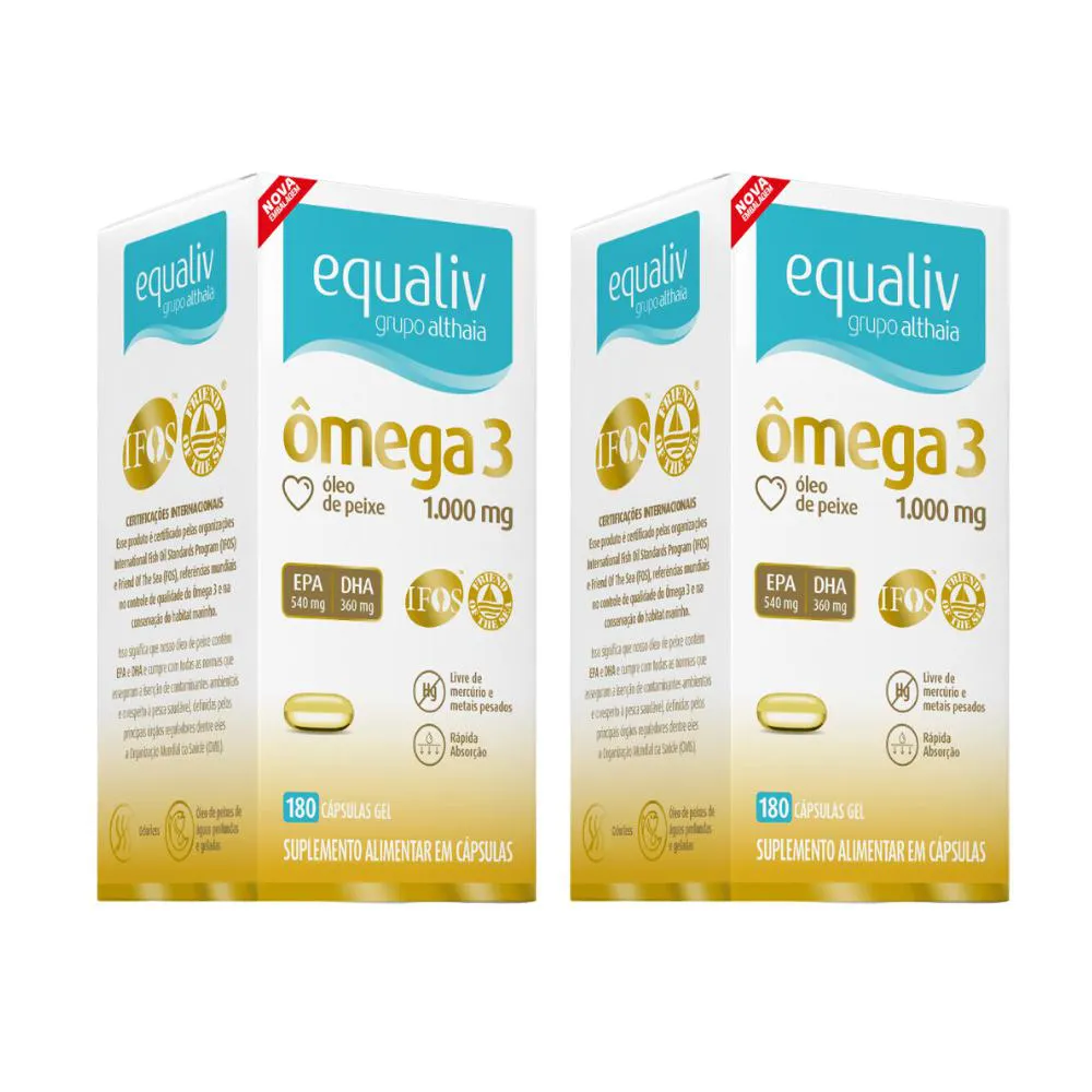 KIT 2UN ÔMEGA 3 COM 180 CáPSULAS - EQUALIV