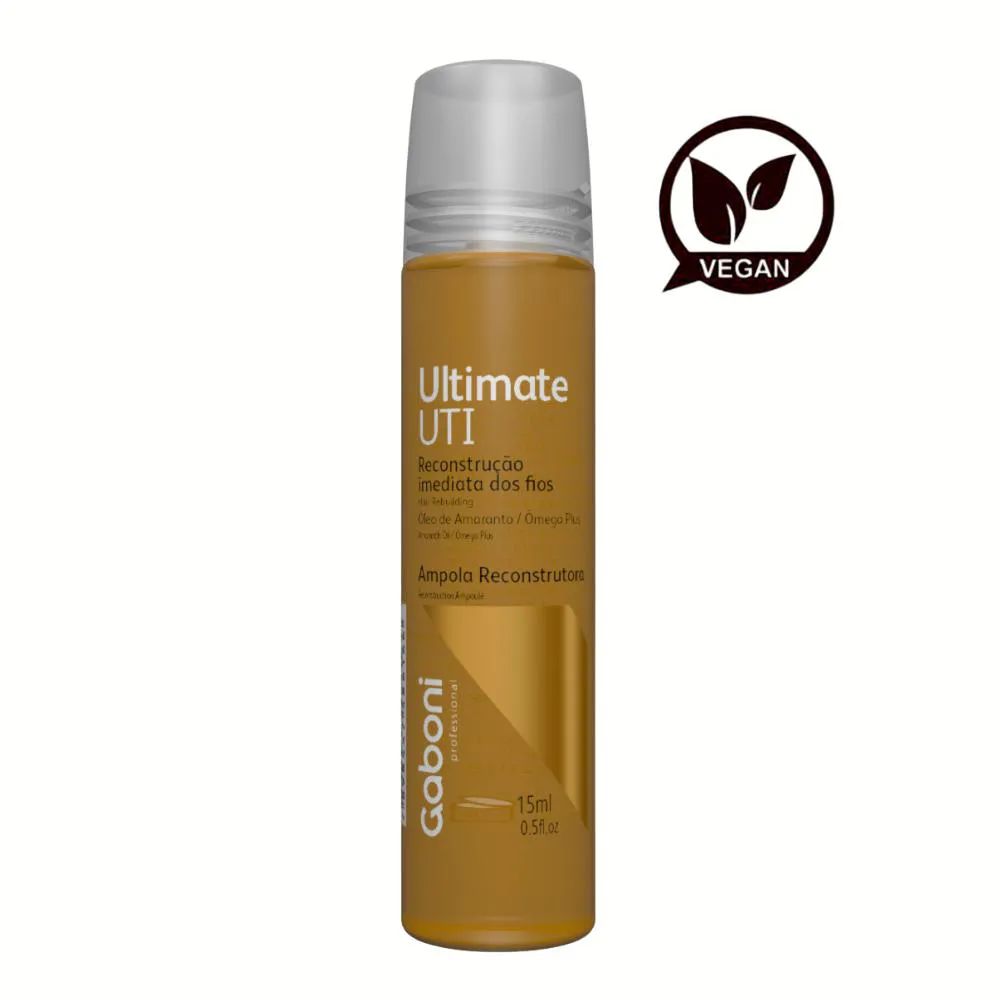 Ampola Hidratação e Reconstrução Imediata Ultimate UTI 15ml Gaboni Professional