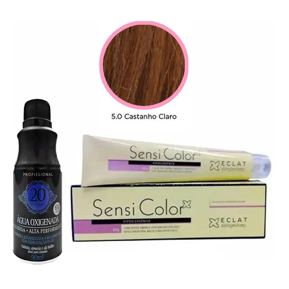 TINTA SENSI COLOR ALERGOSHOP 5.0 CASTANHO CLARO + OX