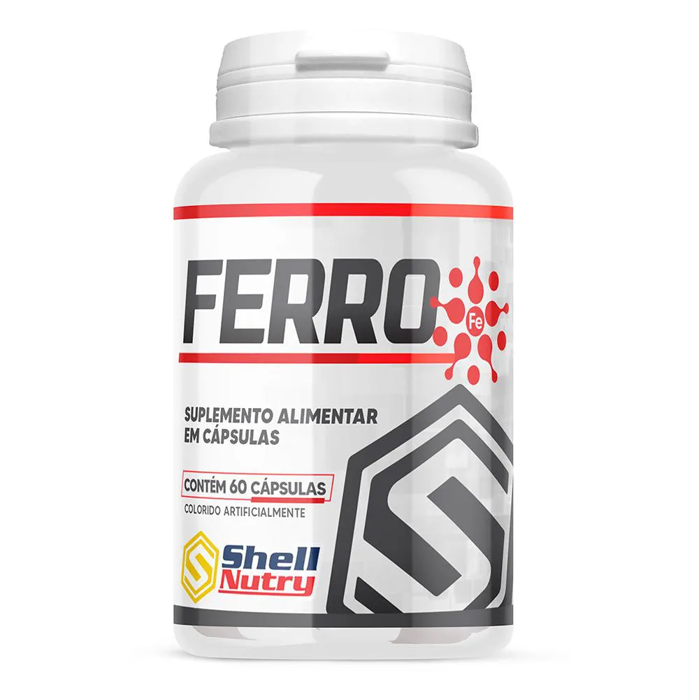 FERRO SUPLEMENTO ALIMENTAR COM 60 CáPSULAS SHELL NUTRY