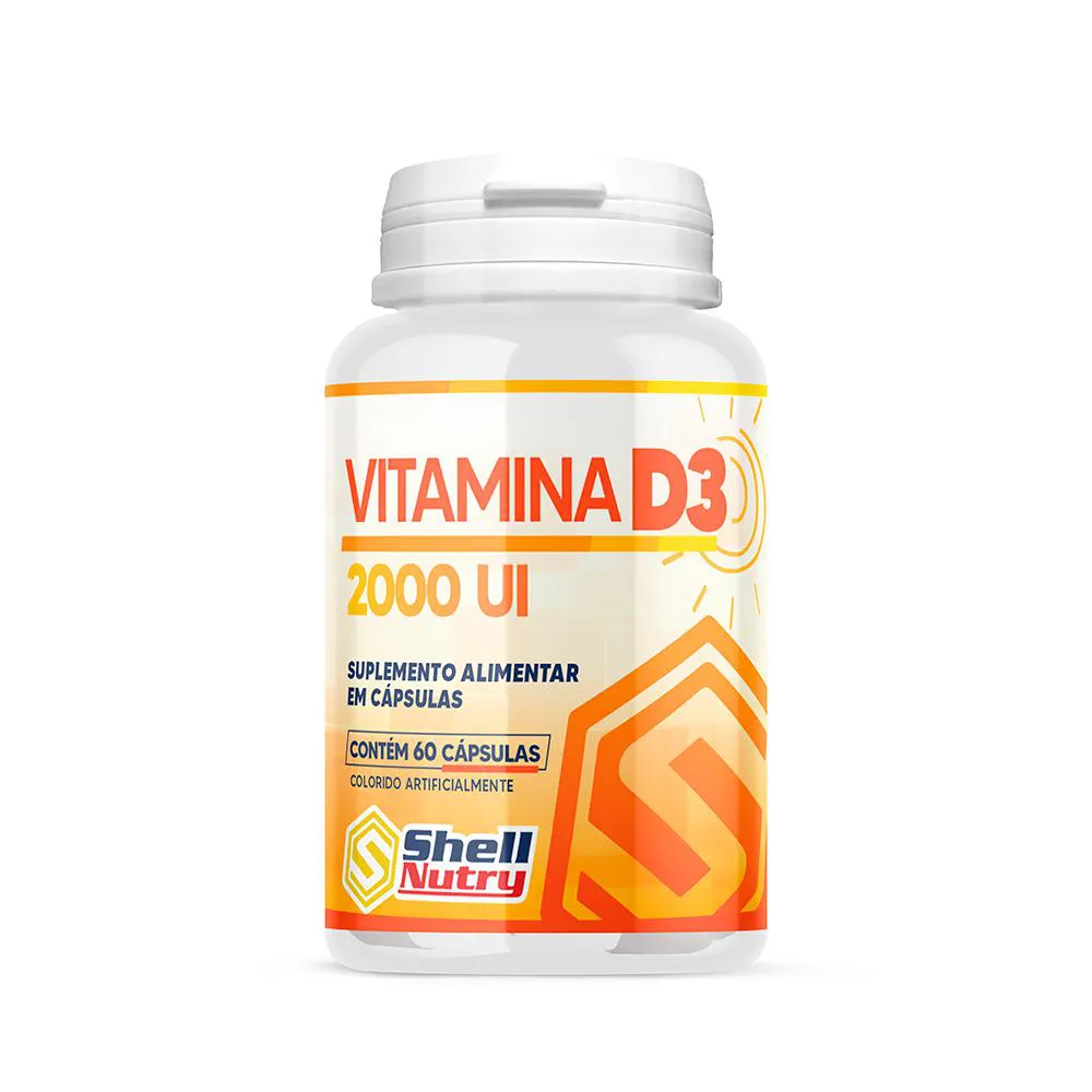 VITAMINA D3 2000UI SUPLEMENTO ALIMENTAR COM 60 CáPSULAS SHELL NUTRY