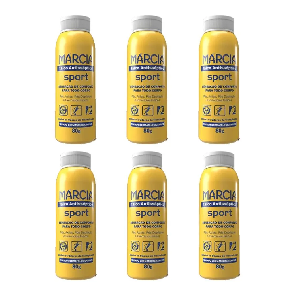 TALCO ANTISSEPTICO MARCIA SPORT 80G - KIT C/ 6UN