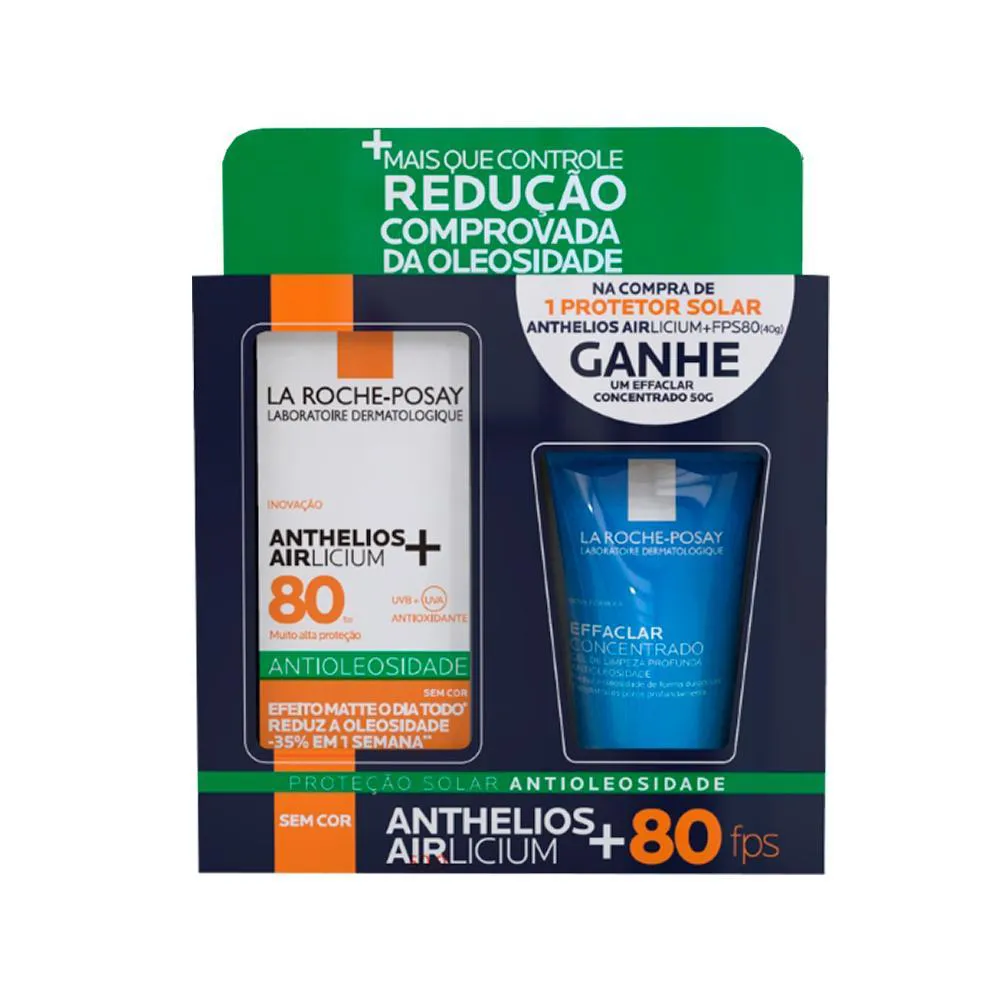 KIT LA ROCHE-POSAY PROTETOR SOLAR FACIAL FPS80 40G + GEL DE LIMPEZA 50G