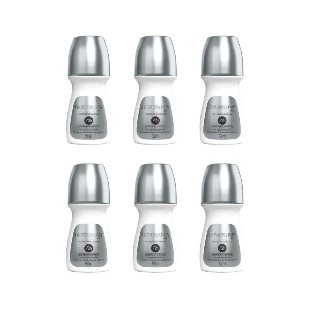 DESODORANTE ROLL-ON GIOVANNA BABY SILVER 50ML - KIT C/6UN