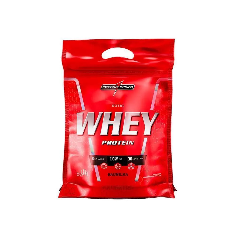 NUTRI WHEY PROTEIN 907G POUCH INTEGRALMEDICA - BAUNILHA