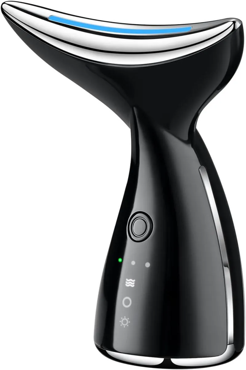 MASSAGEADOR DE PESCOçO FACIAL PARA CUIDADOS COM A PELE, ELéTRICO PARA LEVANTAMENTO DE PESCOçO PAPADA Q-2535 Preto