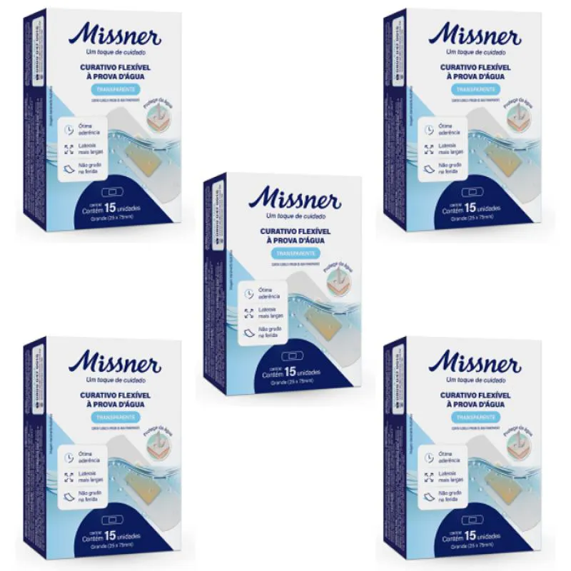 CURATIVO (TIPO BAND AID) TRANSPARENTE FLEXíVEL IMPERMEáVEL MISSNER - 05 (CINCO) UNIDADES