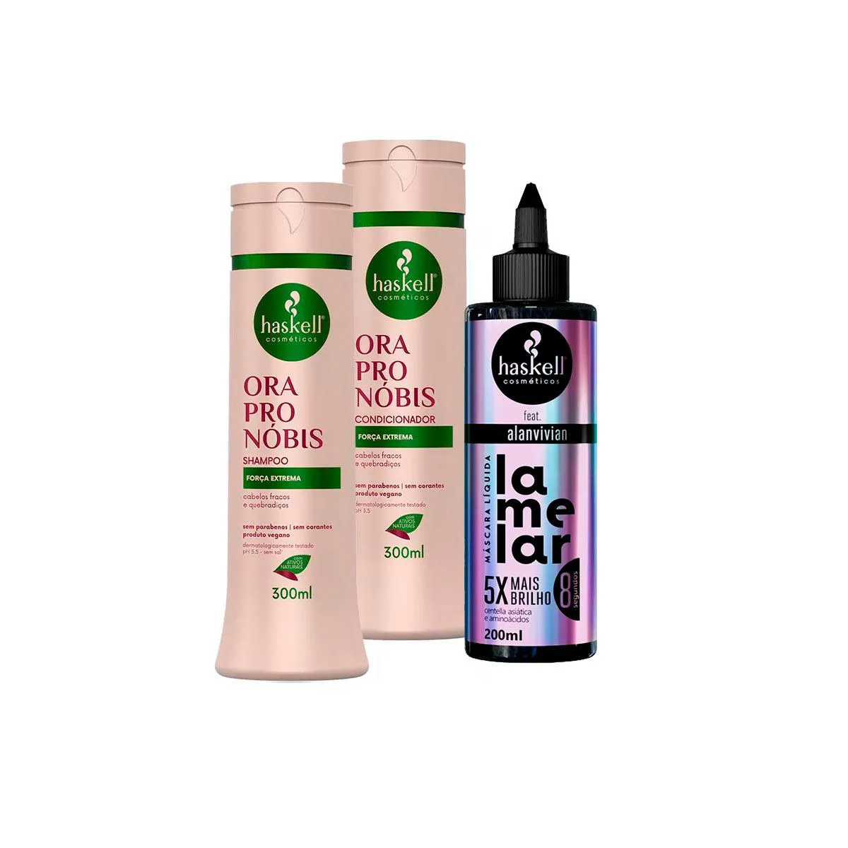 HASKELL SHAMPOO/COND ORA PRO NóBIS 300ML + MáSCARA LAMELAR