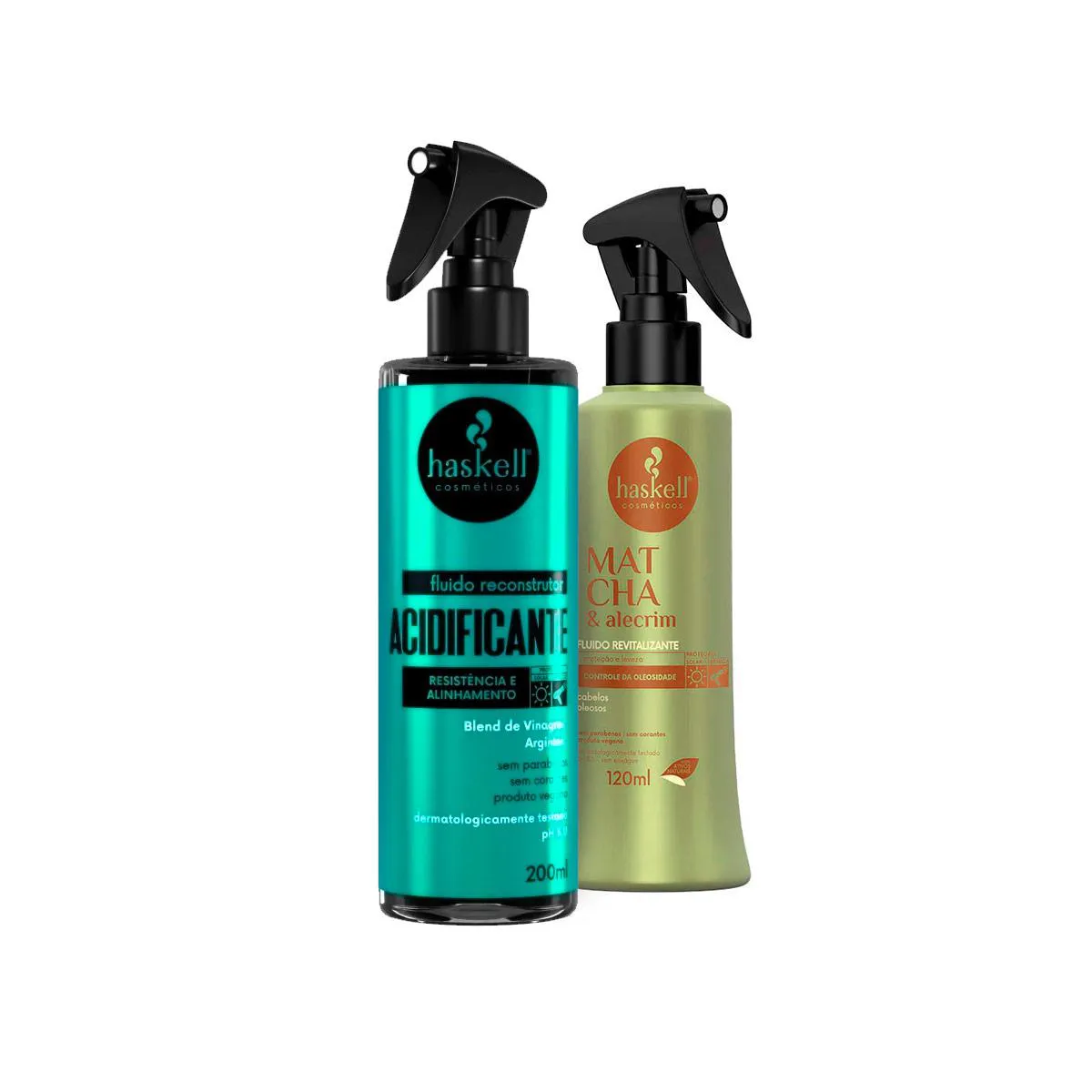 FLUIDO ACIDIFICANTE HASKELL + FLUIDO MATCHA CABELO OLEOSO
