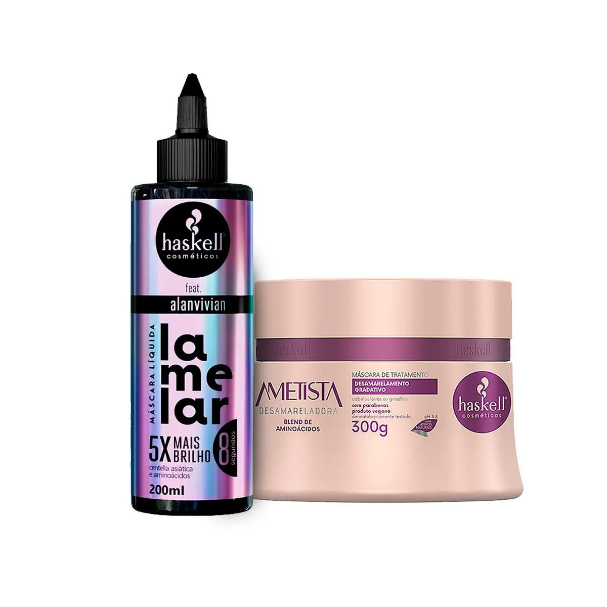 MáSCARA HASKELL LAMELAR 200ML + MáSCARA AMETISTA 300G