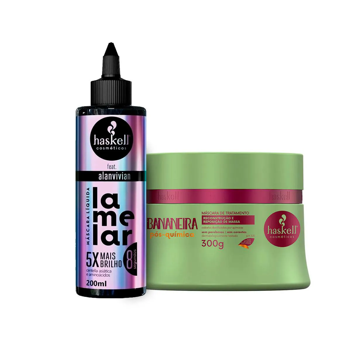 MáSCARA HASKELL LAMELAR 200ML + MáSCARA BANANEIRA 300G