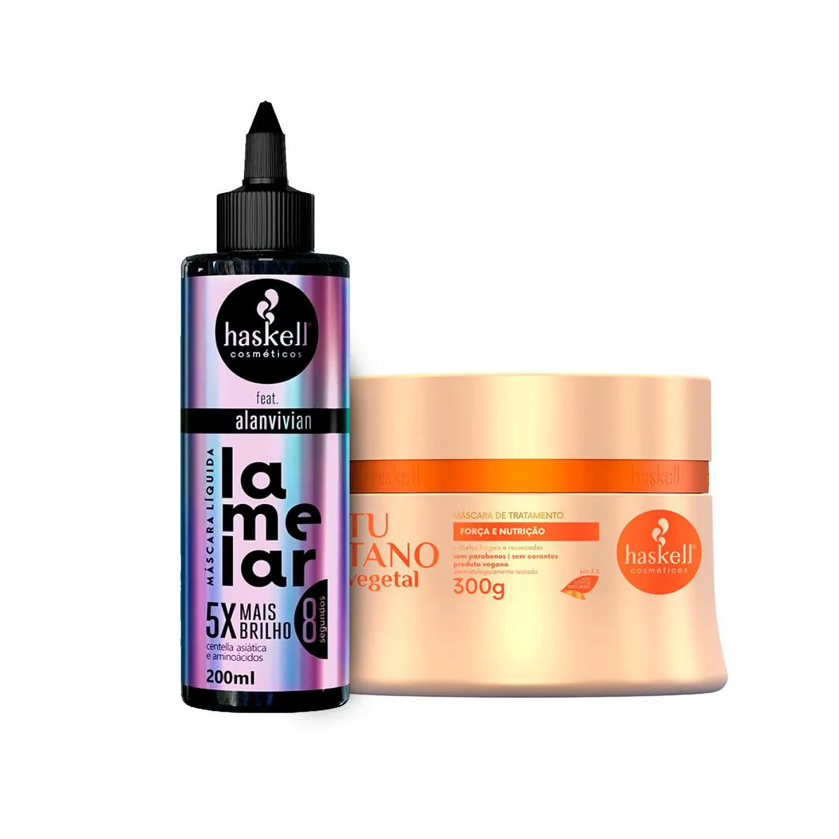 MáSCARA LíQUIDA HASKELL LAMELAR 200ML + MáSCARA TUTANO 300G