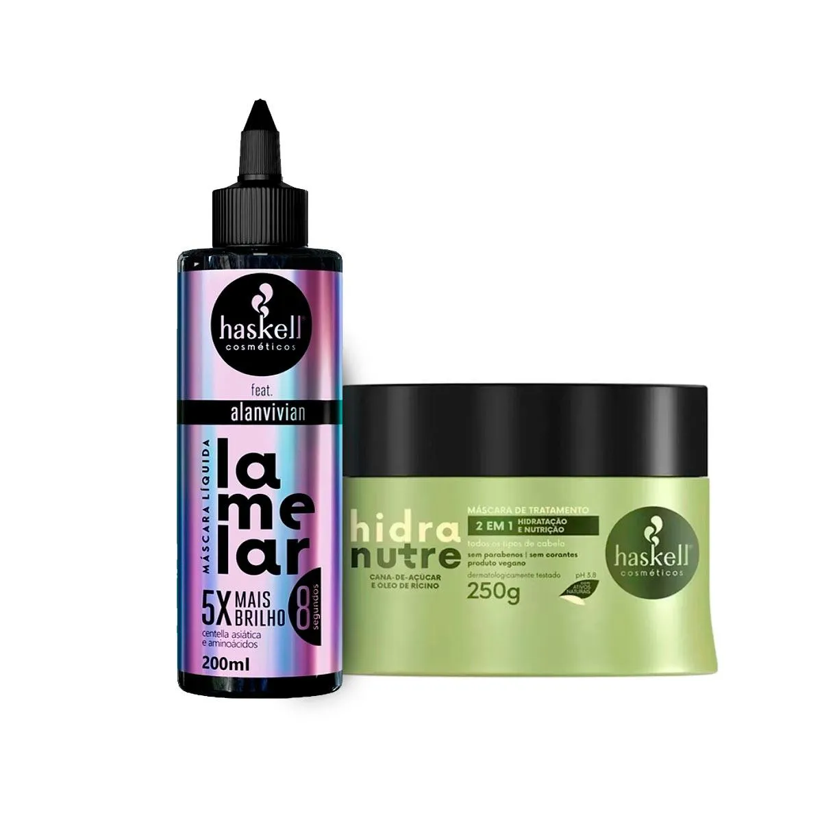 MáSCARA HASKELL LAMELAR 200ML + MáSCARA HIDRANUTRE 250G