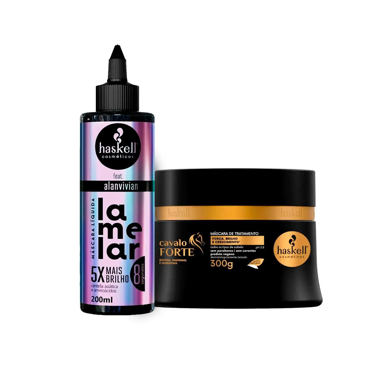 MáSCARA LíQUIDA HASKELL LAMELAR + MáSCARA CAVALO FORTE 300G