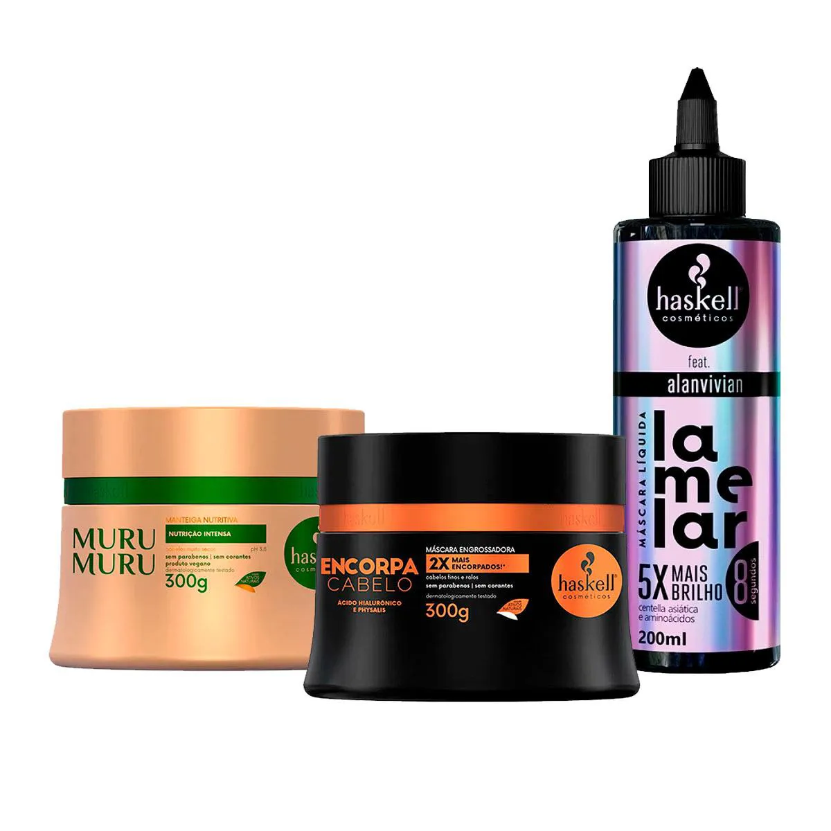 CRONOGRAMA HASKELL LAMELAR + ENCORPA CABELO + MURUMURU 300G