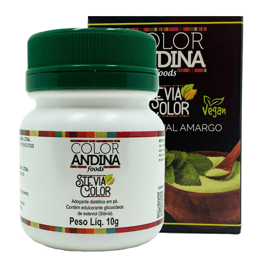 ADOçANTE STéVIA 10G  COLOR ANDINA 100% NATURAL ZERO AçúCARES COLOR ANDINA FOODS