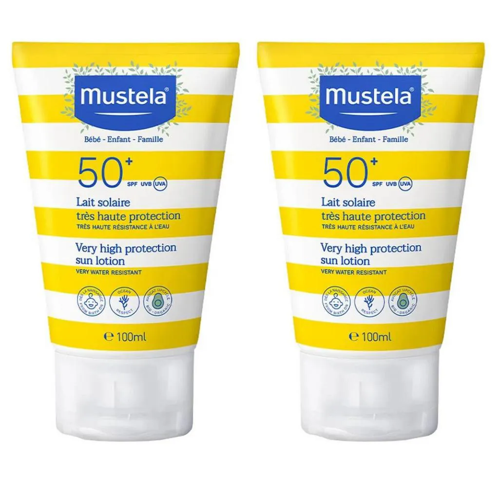 KIT 2 PROTETORES SOLARES INFANTIL 50FPS 100ML - MUSTELA