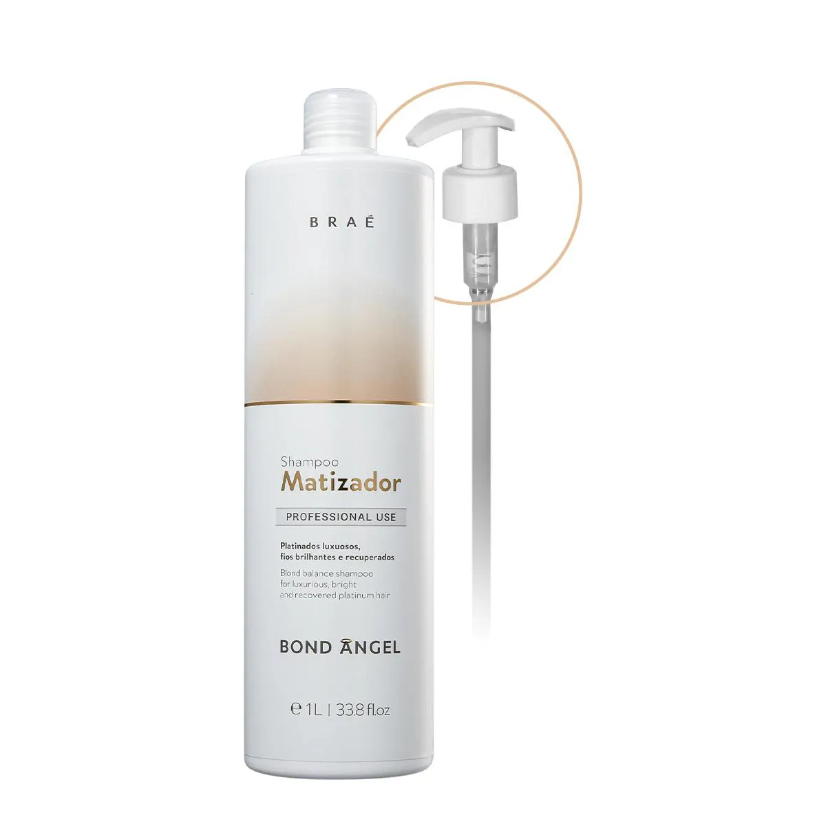 KIT BRAé BOND ANGEL SHAMPOO MATIZADOR E VáLVULA PUMP (2 PRODUTOS)