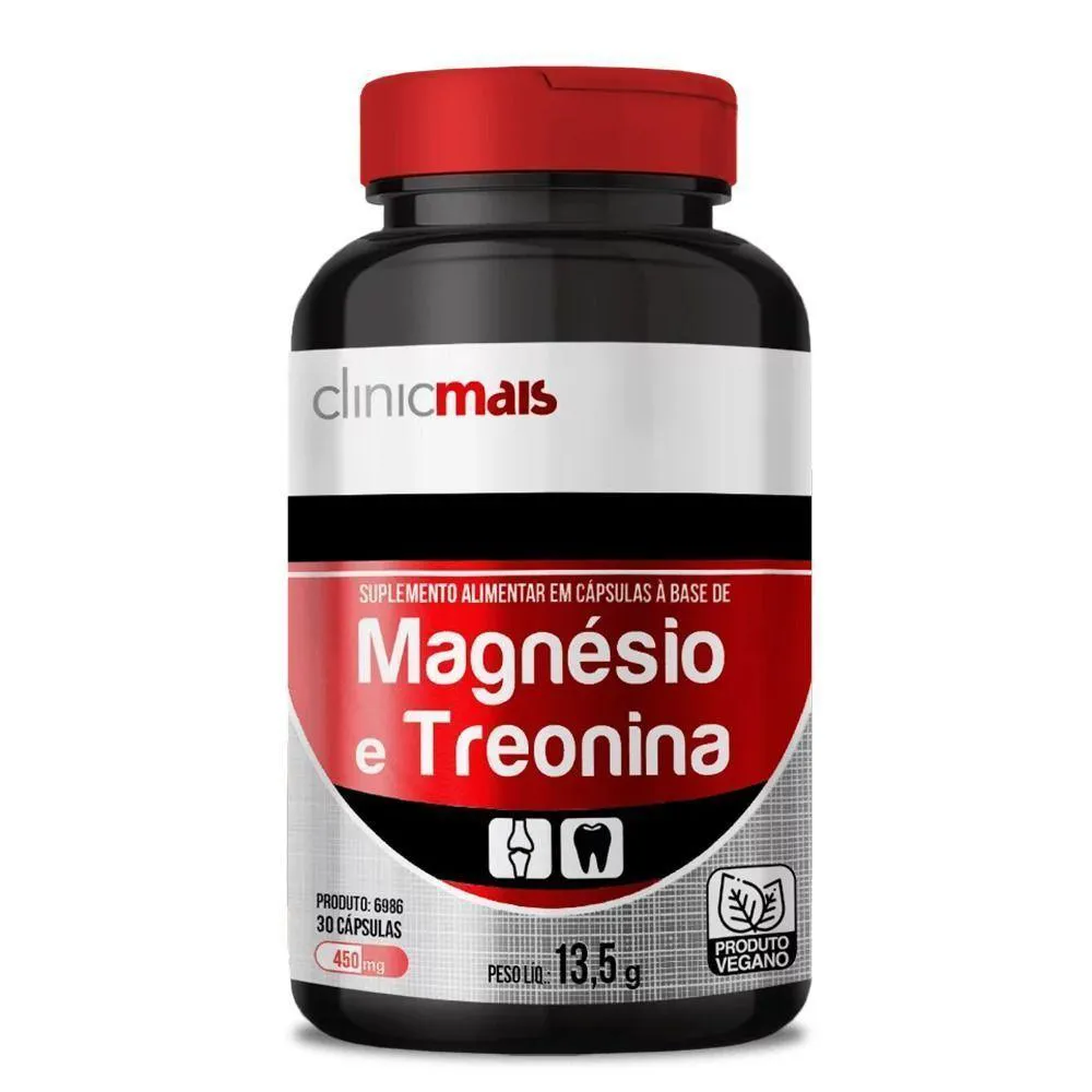 MAGNéSIO E TREONINA 30 CáPSULAS CLINICMAIS