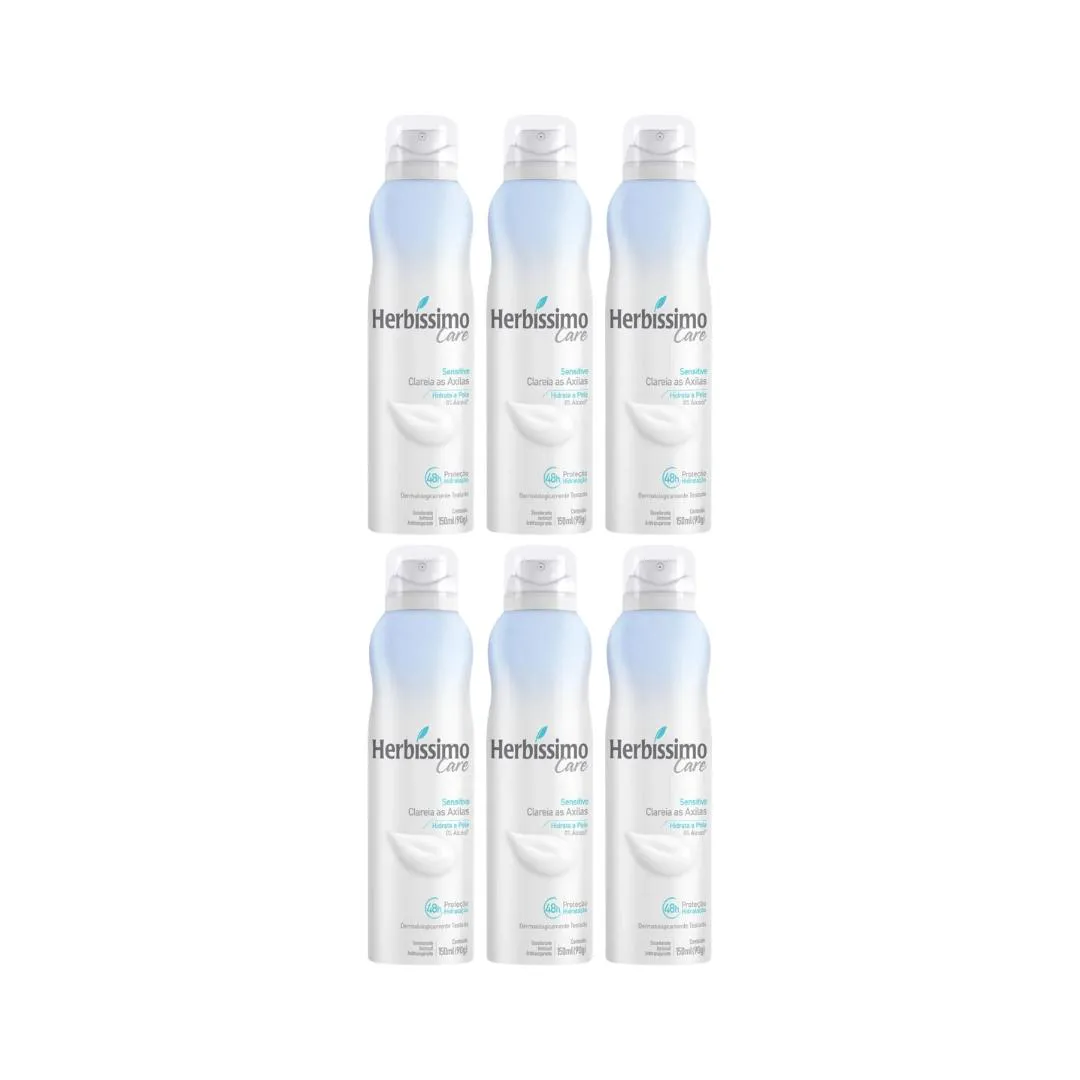 DESODORANTE AERO HERBíSSIMO CARE SENSITIVE 150ML - KIT C/6UN