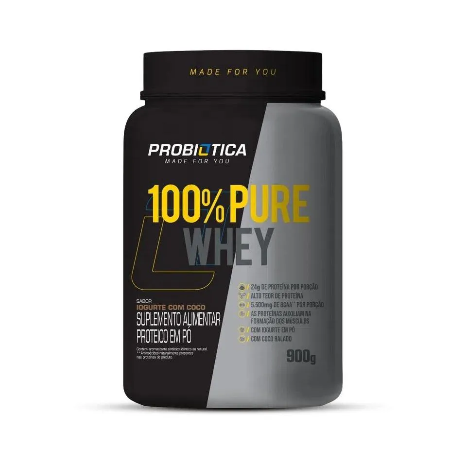 100% PURE WHEY (900G) - SABOR: IOGURTE C/ COCO