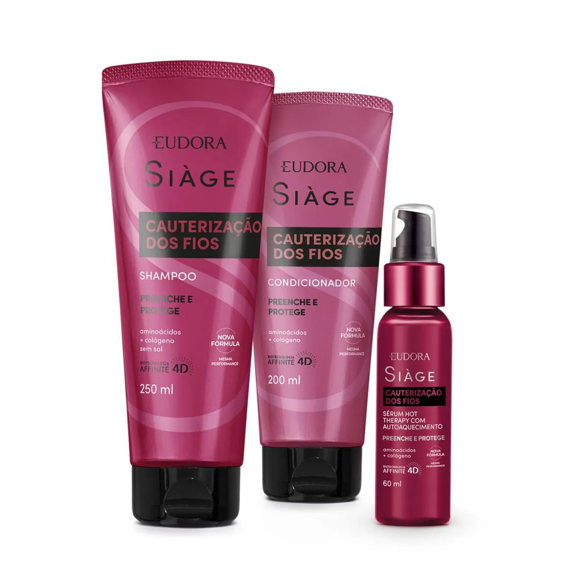KIT SIàGE CAUTERIZAçãO:  SHAMPOO 250ML + CONDICIONADOR 200ML + SéRUM 60ML