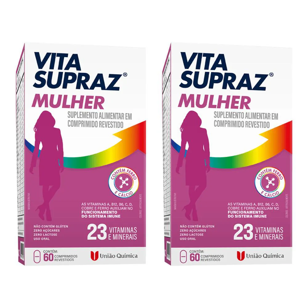 KIT 2 SUPLEMENTO VITA SUPRAZ MULHER 60CPS - UNIãO QUíMICA