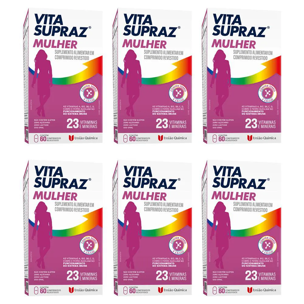 KIT 6 VITA SUPRAZ MULHER 60CPS - UNIãO QUíMICA