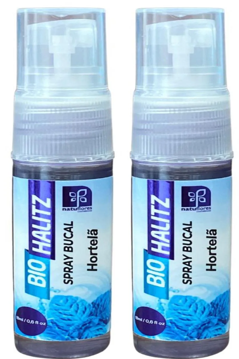 ARROMATIZANTE  BUCAL HORTELÃ BIO HALITZ SPRAY 18ML  NATUFLORES KIT 2UN