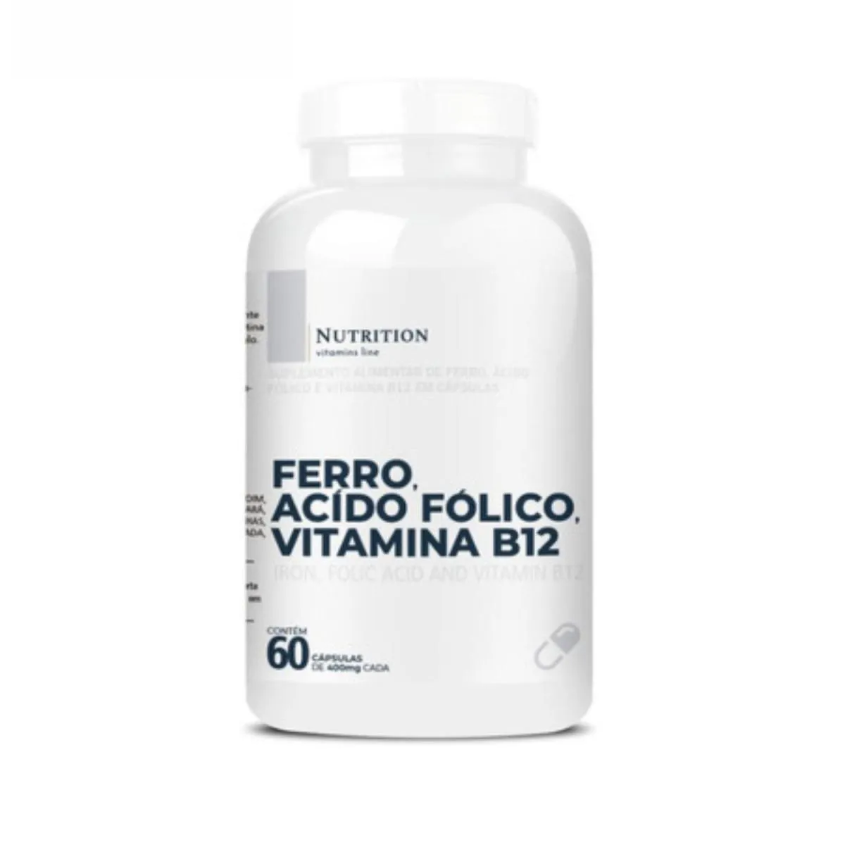 FERRO, ÁCIDO FóLICO E VITAMINA B12 60 CáPSULAS NUTRITION LABS