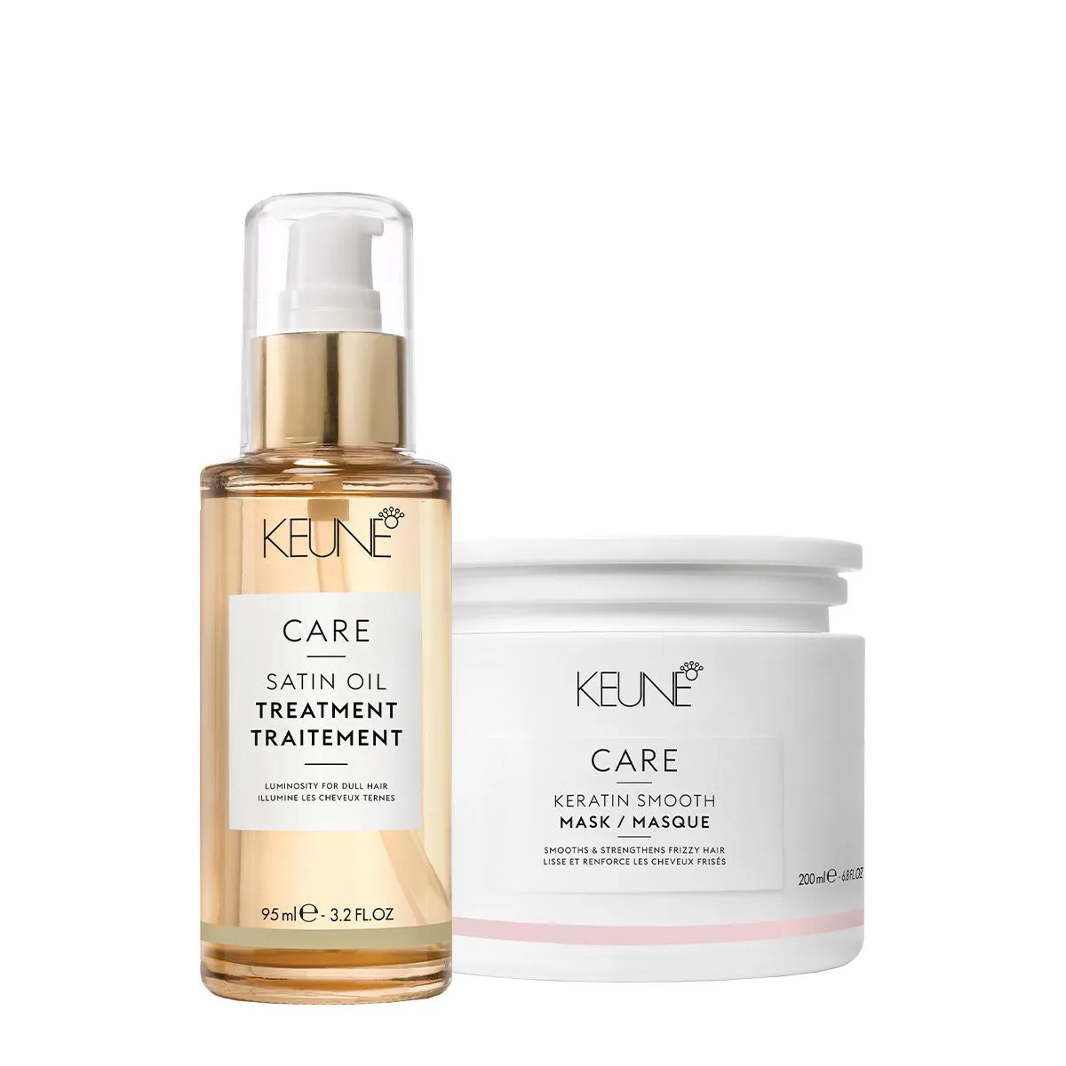 KIT KEUNE CARE KERATIN SMOOTH MáSCARA E SATIN OIL (2 PRODUTOS)