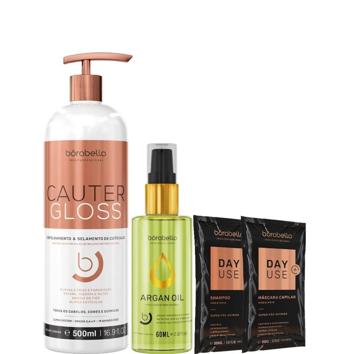 BORABELLA CAUTER GLOSS 500ML + ÓLEO DE ARGAN 60ML