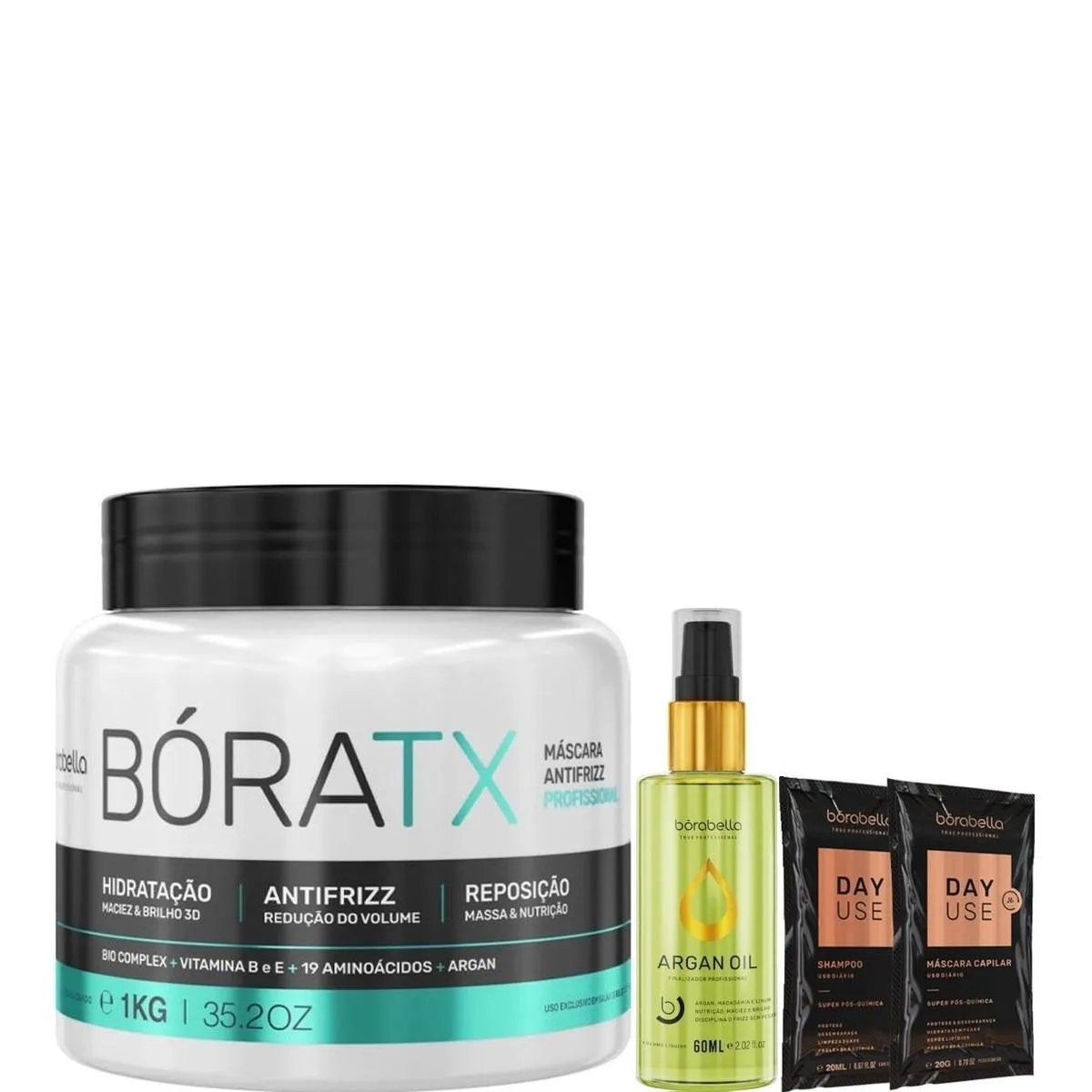 BORABELLA MáSCARA BóRATX 1KG + ÓLEO DE ARGAN 60ML