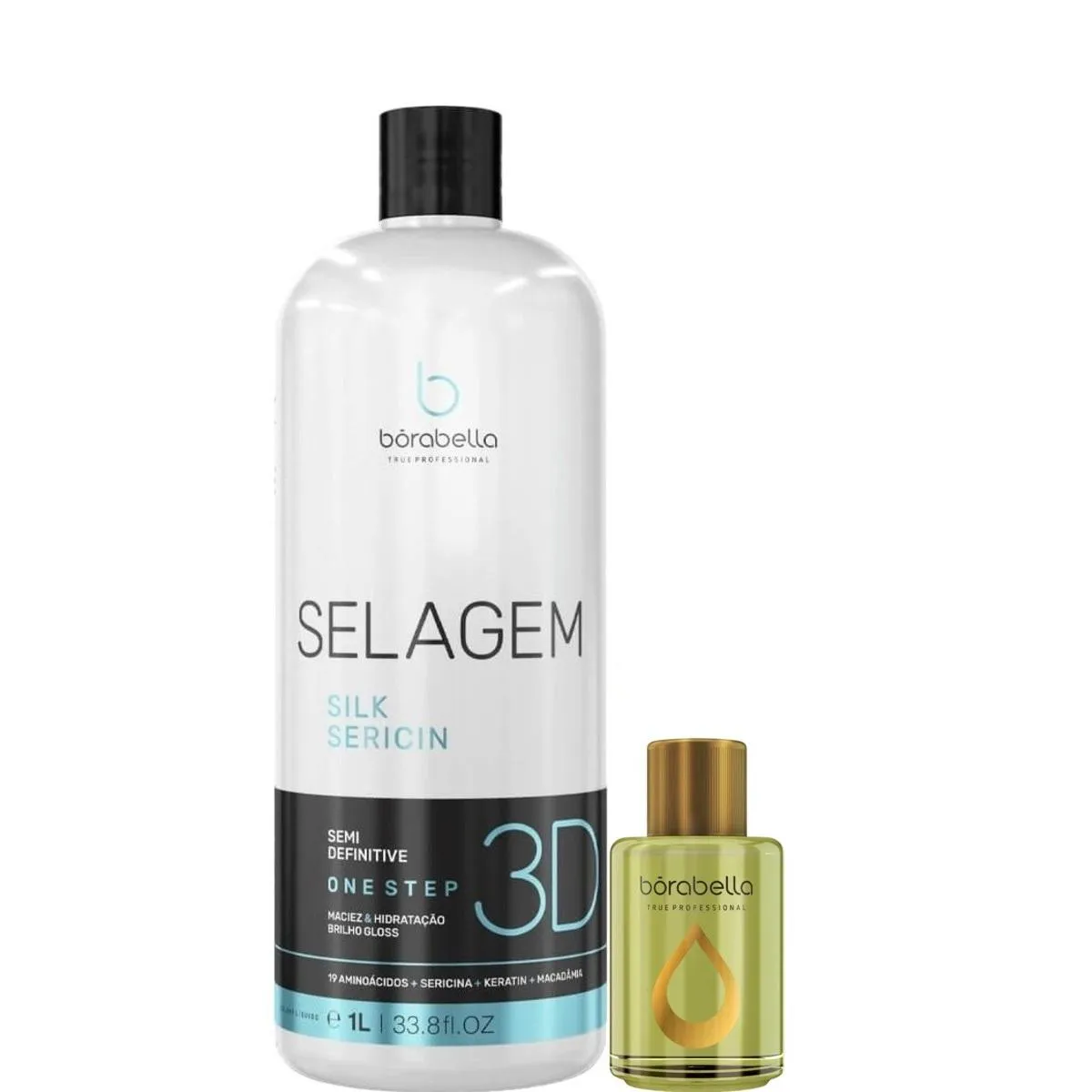 BORABELLA SELAGEM 3D 1 LITRO + ÓLEO DE ARGAN 7ML