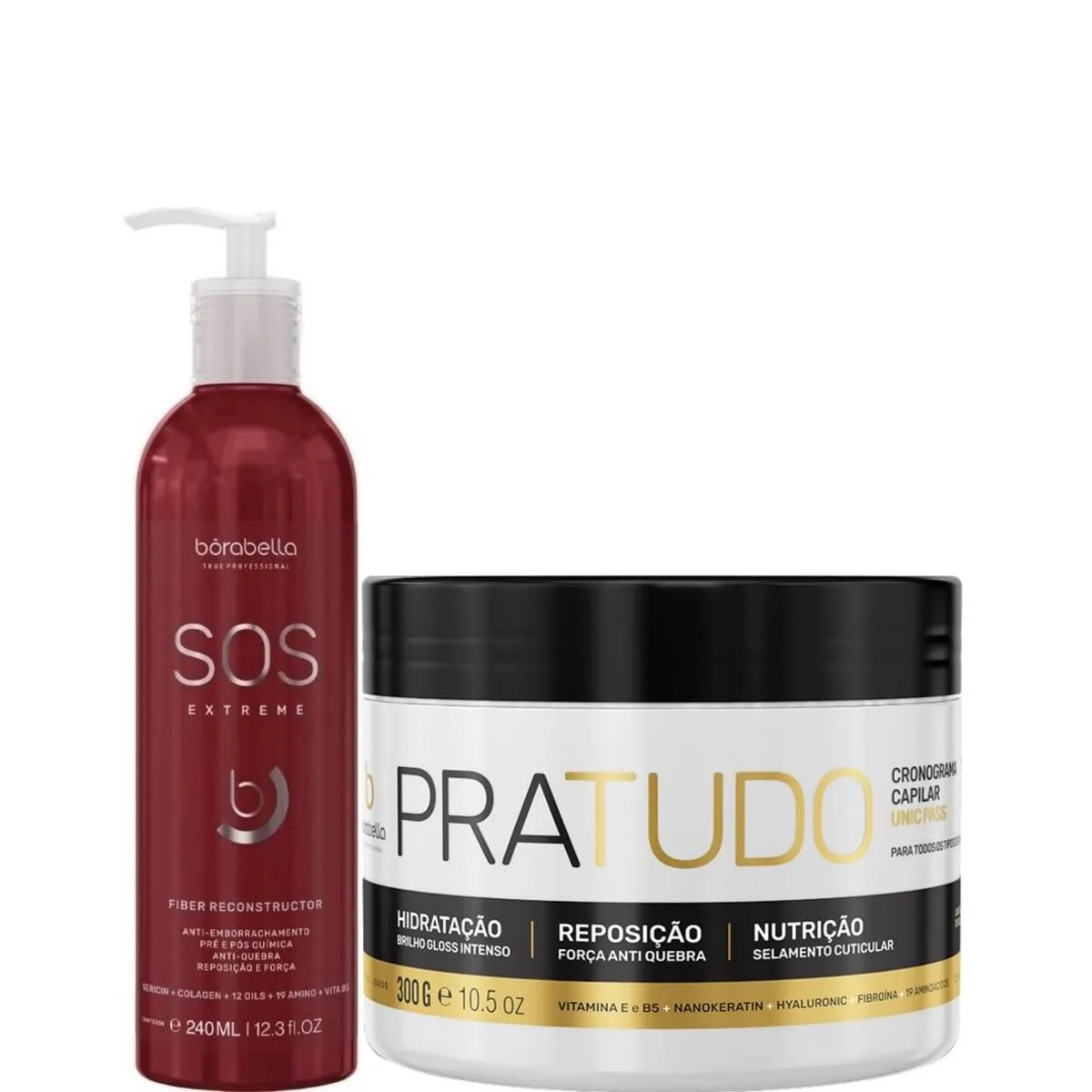 BORABELLA SOS RECONSTRUTOR 240ML + CRONOGRAMA PRATUDO 300G