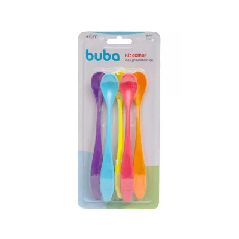 KIT 5 COLHERES ANATôMICAS PARA INTRODUçãO ALIMENTAR - BUBA