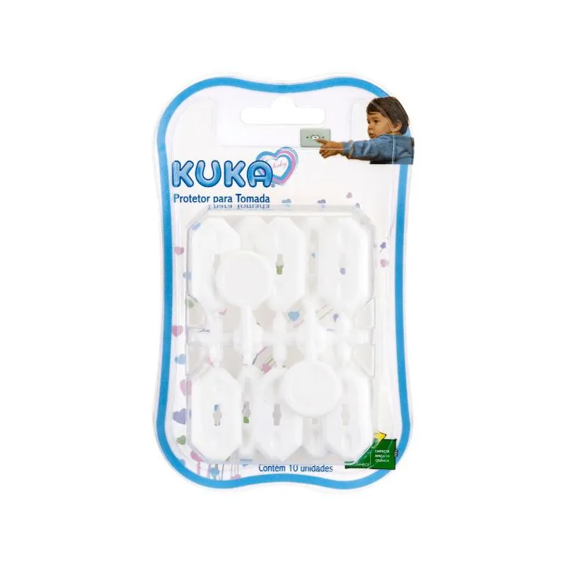 KIT 10 PROTETOR DE TOMADA KUKA CONTRA CHOQUE BEBê SEGURANçA