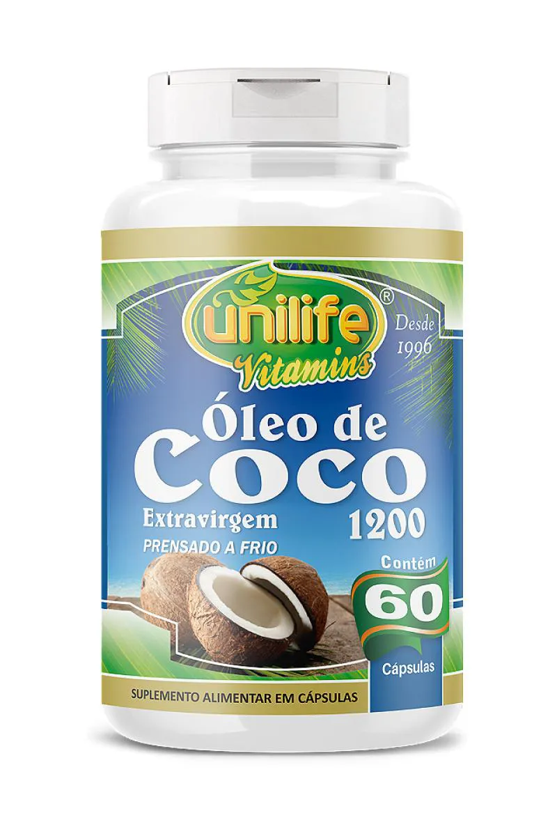 ÓLEO DE COCO - EXTRA VIRGEM - 60 CáPS 1200 MG